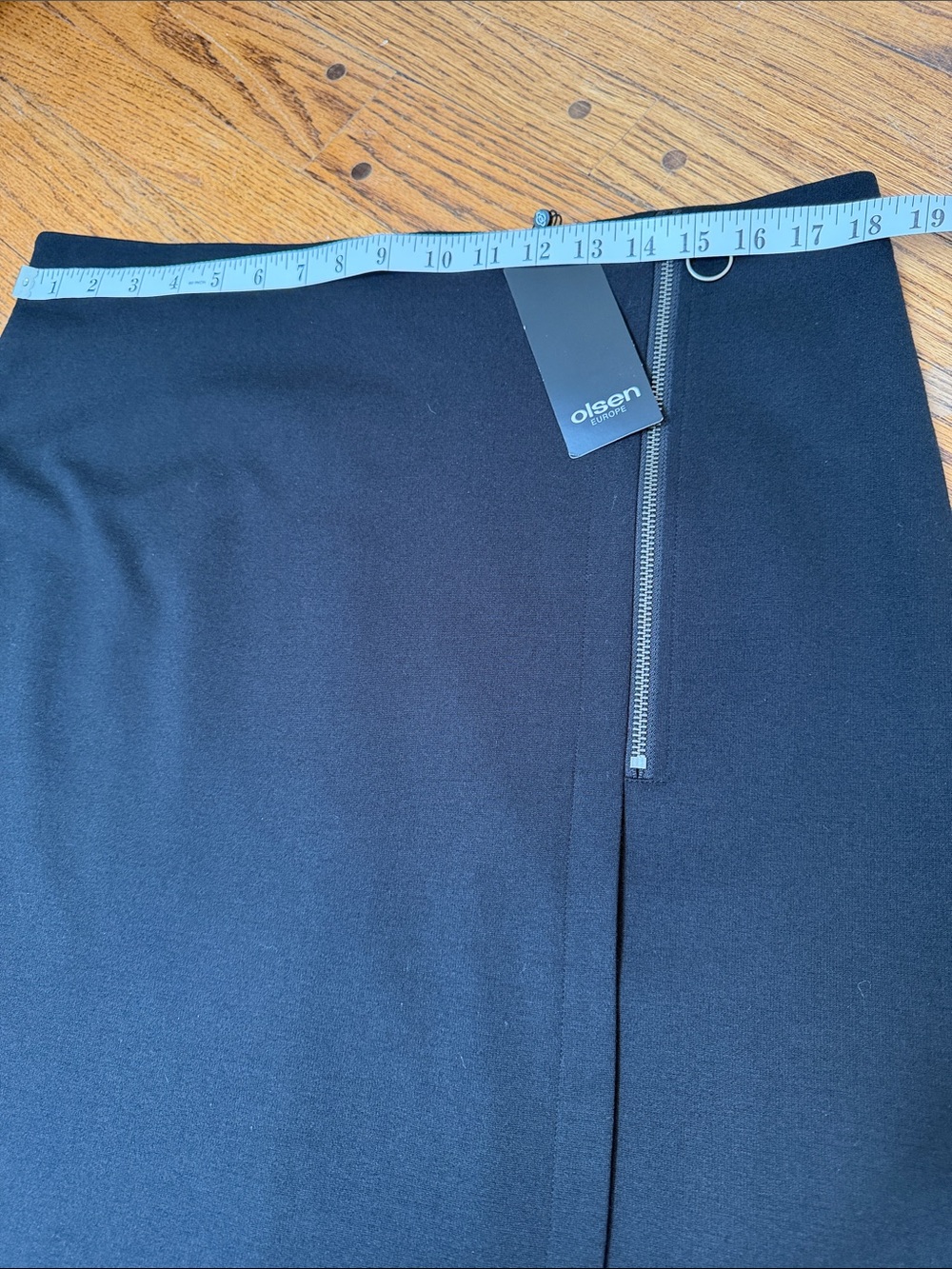NWT Olsen sz 14 Black faux wrap skirt - closet staple; capsule wardrobe - Picture 6 of 11